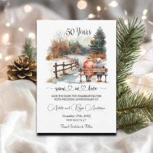 50ste trouwjubileum Winterlandschap Romantisch Save The Date