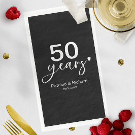 50ste trouwjubileum Zwart en Wit Servet