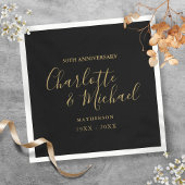 50ste trouwjubileum Zwart Gouden Handtekening Servet