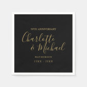 50ste trouwjubileum Zwart Gouden Handtekening Servet (Voorkant)