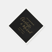 50ste trouwjubileum Zwart Gouden Handtekening Servet (Hoek)