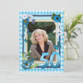 50ste uitnodiging voor verjaardagsfeestje (Staand voorkant)