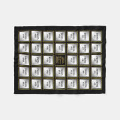 50ste Verjaardag 34 Fotocollage, Gouden Lijsten Fleece Deken (Voorkant (Horizontaal))