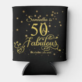 50ste verjaardag 50 en Fabulous Glitter Stars Blikjeskoeler (Voorkant)