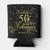 50ste verjaardag 50 en Fabulous Glitter Stars Blikjeskoeler (Achterkant)