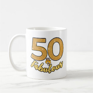 50ste verjaardag 50 en Fabulous Gouden Effect Koffiemok