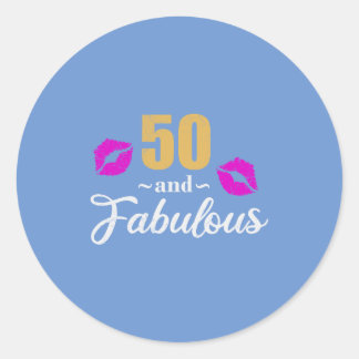 50ste verjaardag 50 en Fabulous Happy Birthday Gif Ronde Sticker