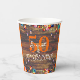 50ste verjaardag 50 en Fabulous Kleurrijk Feest Papieren Bekers