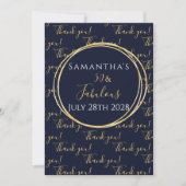 50ste verjaardag 50 en Fabulous Navy Dank u Bedankkaart (Voorkant)