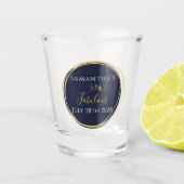 50ste verjaardag 50 en Fabulous Navy Gold Shot Glas (Voorkant)