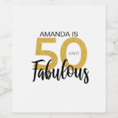 50ste verjaardag 50 en Fabulous Party Wijn Etiket (Enkel label)