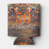 50ste verjaardag 50 en Fabulous rustieke grillig Blikjeskoeler (Voorkant)