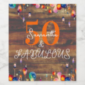 50ste verjaardag 50 en Fabulous rustieke partij Wijn Etiket (Enkel label)