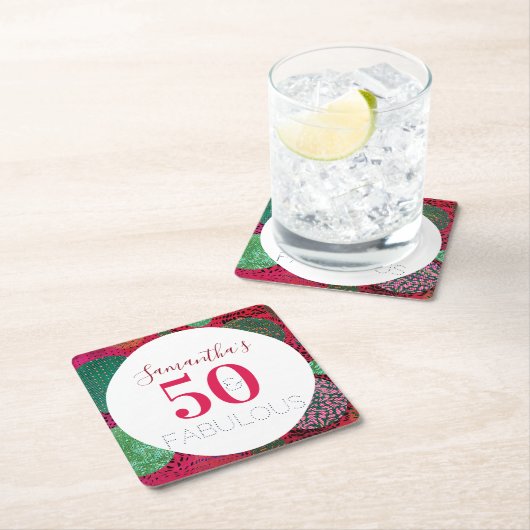 50ste verjaardag 50 en Fabulous Unieke Partij Kartonnen Onderzetters (Insitu)