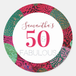 50ste verjaardag 50 en Fabulous Unieke Partij Ronde Sticker