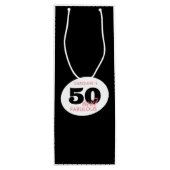 50ste verjaardag 50 en Fabulous Wijn Cadeautas (Achterkant)