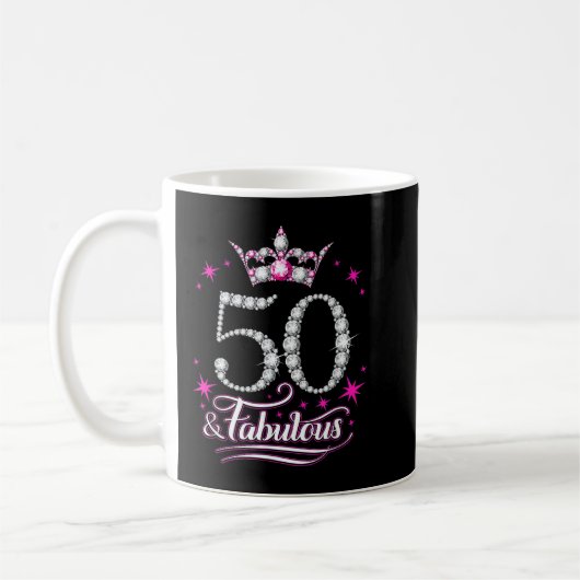 50ste verjaardag. 50 en Fabulous women's, dames en Koffiemok (Links)