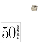 50ste verjaardag 50 & Fabulous Typography Rubberstempel (Gestempeld)
