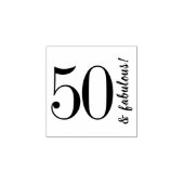 50ste verjaardag 50 & Fabulous Typography Rubberstempel (Afrduk)