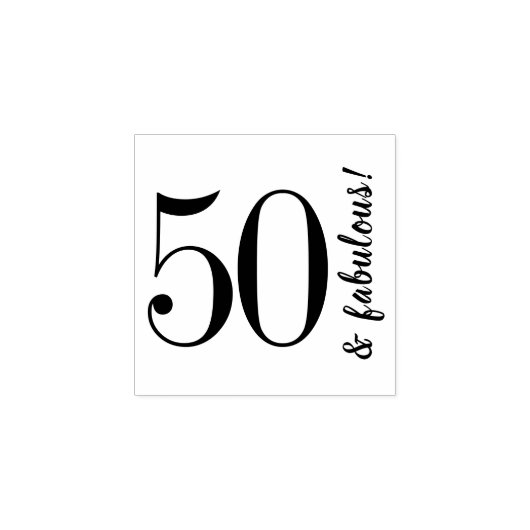 50ste verjaardag 50 & Fabulous Typography Rubberstempel (Afrduk)