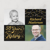 50ste verjaardag 50 jaar in de maak (Toen & Nu) Uitnodiging Briefkaart (Voorkant)