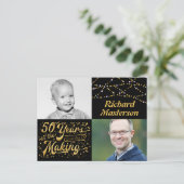 50ste verjaardag 50 jaar in de maak (Toen & Nu) Uitnodiging Briefkaart (Staand voorkant)