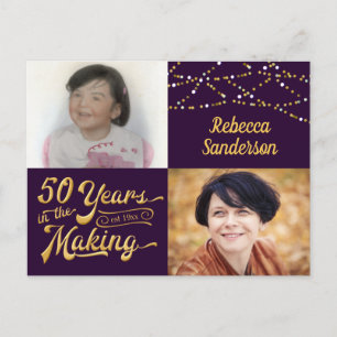 50ste verjaardag 50 jaar in de maak (Toen & Nu) Uitnodiging Briefkaart