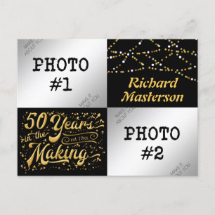 50ste verjaardag 50 jaar in de maak (Toen & Nu) Uitnodiging Briefkaart