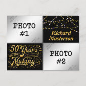 50ste verjaardag 50 jaar in de maak (Toen & Nu) Uitnodiging Briefkaart (Voorkant)