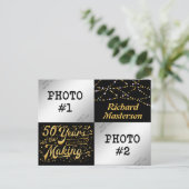 50ste verjaardag 50 jaar in de maak (Toen & Nu) Uitnodiging Briefkaart (Staand voorkant)