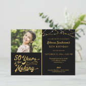 50ste verjaardag | 50 JAAR IN DE MAKING-foto Kaart (Staand voorkant)