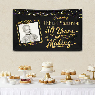 50ste verjaardag 50 JAAR IN DE MAKING Zwart & Goud Spandoek