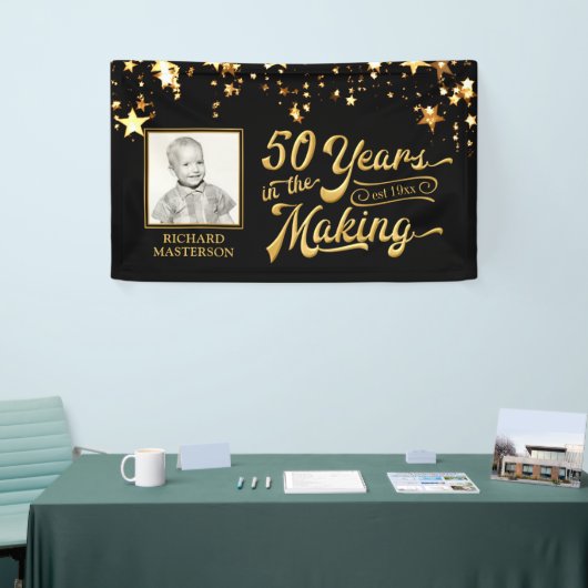 50ste verjaardag 50 JAAR IN HET MAKEN VAN Gouden S Spandoek (Beurs)