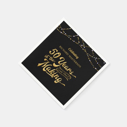 50ste verjaardag 50 JAAR IN HET MAKEN van String L Servet (Hoek)