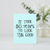 50ste verjaardag, 50 jaar om er zo goed uit te zie briefkaart (Staand voorkant)