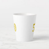 50ste verjaardag 50 vijftigste gouden glitter wit latte mok (Voorkant)