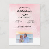 50ste verjaardag aangepaste foto sterrenhemel roze briefkaart (Voorkant)