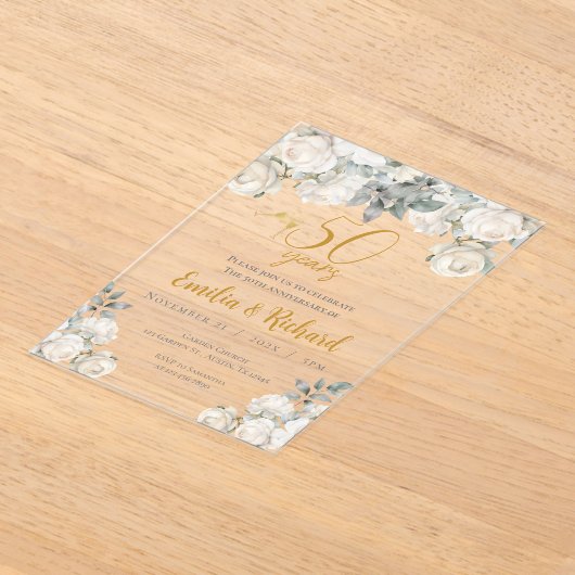 50ste verjaardag acryl uitnodiging (Laagn)