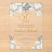 50ste verjaardag acryl uitnodiging (Voorkant)