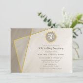 50ste verjaardag antiek grijs gouden frame kaart (Staand voorkant)