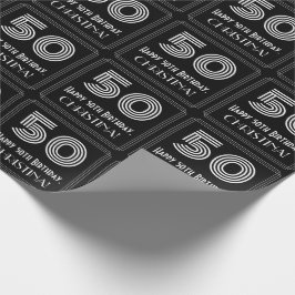 50ste verjaardag: Art Deco geïnspireerd look "50"  Cadeaupapier