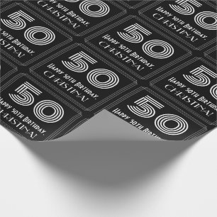 50ste verjaardag: Art Deco geïnspireerd look "50"  Cadeaupapier