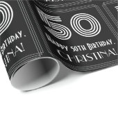 50ste verjaardag: Art Deco geïnspireerd look "50" Cadeaupapier (Rol Hoek)