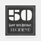 50ste verjaardag: Art Deco geïnspireerd look "50"  Servet (Voorkant)