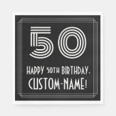 50ste verjaardag: Art Deco geïnspireerd look "50" Servet (Voorkant)