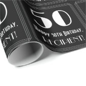 50ste verjaardag - Art Deco Geïnspireerde look "50 Cadeaupapier (Rol Hoek)