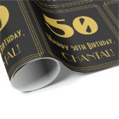 50ste verjaardag - Art Deco geïnspireerde look "50 Cadeaupapier (Rol Hoek)