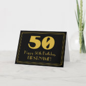 50ste verjaardag: Art Deco Geïnspireerde look "50" Kaart (Voorkant)