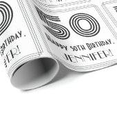 50ste verjaardag: Art Deco geïnspireerde stijl "50 Cadeaupapier (Rol Hoek)