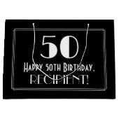 50ste verjaardag: Art Deco geïnspireerde stijl "50 Groot Cadeauzakje (Voorkant)